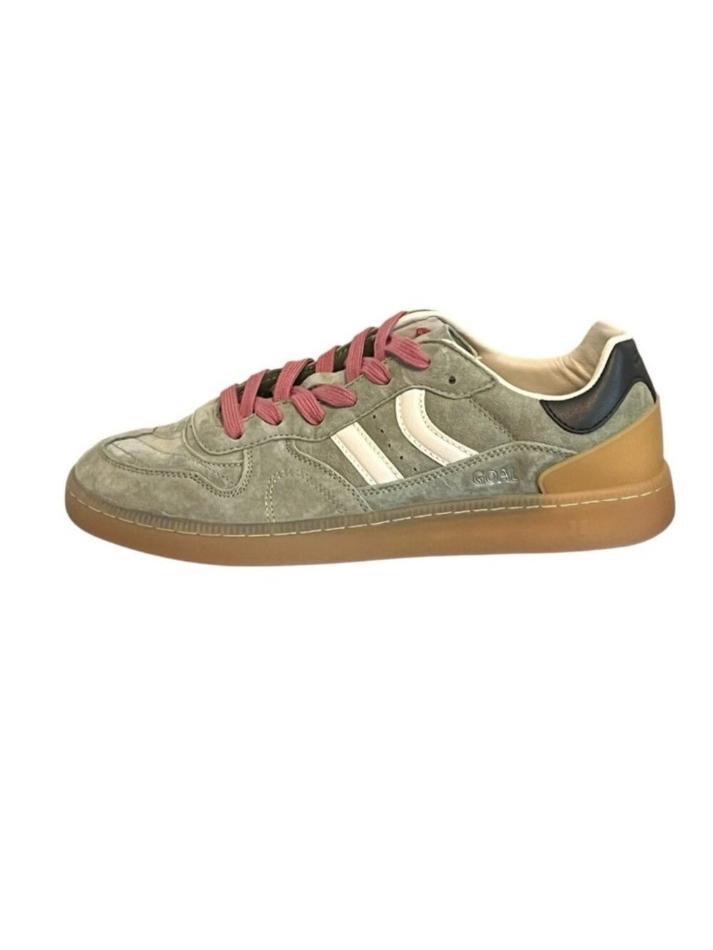 Coolway Goal Leather Sneakers Green Khaki Suede Retro Gum Sole Men's Size 9